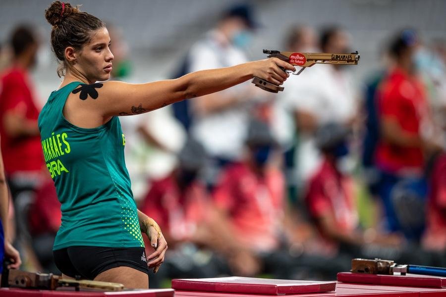 &Uacute;ltima prova do pentatlo moderno &eacute; a laser run, que mistura corrida com tiro
