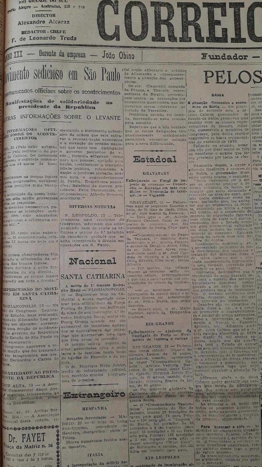 Capa CP 24 de julho de 1924