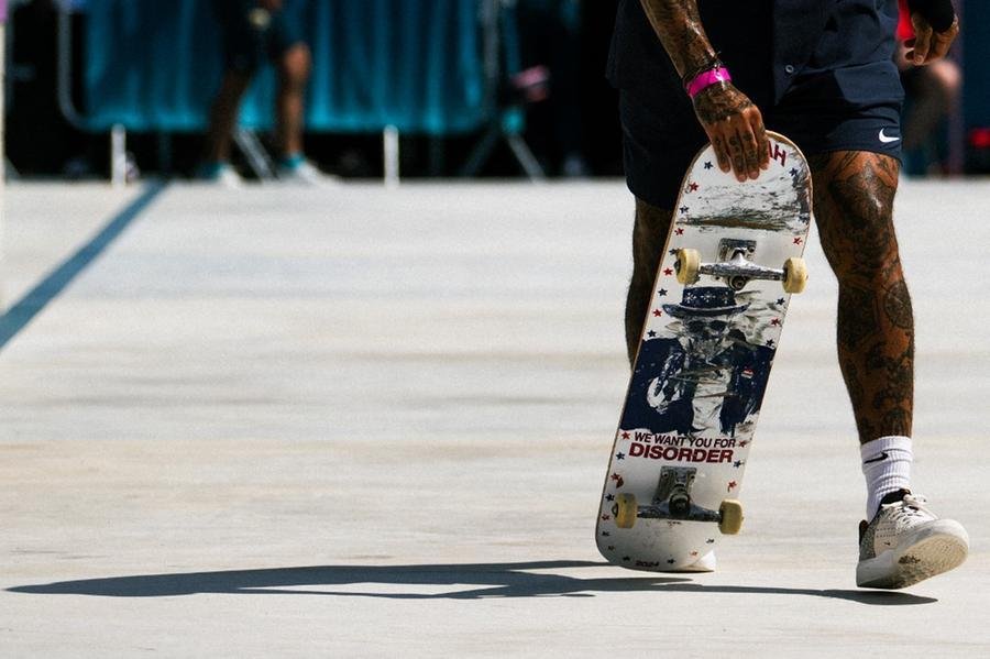 Americano Nyjah Huston terminou em terceiro lugar nas provas de skate street