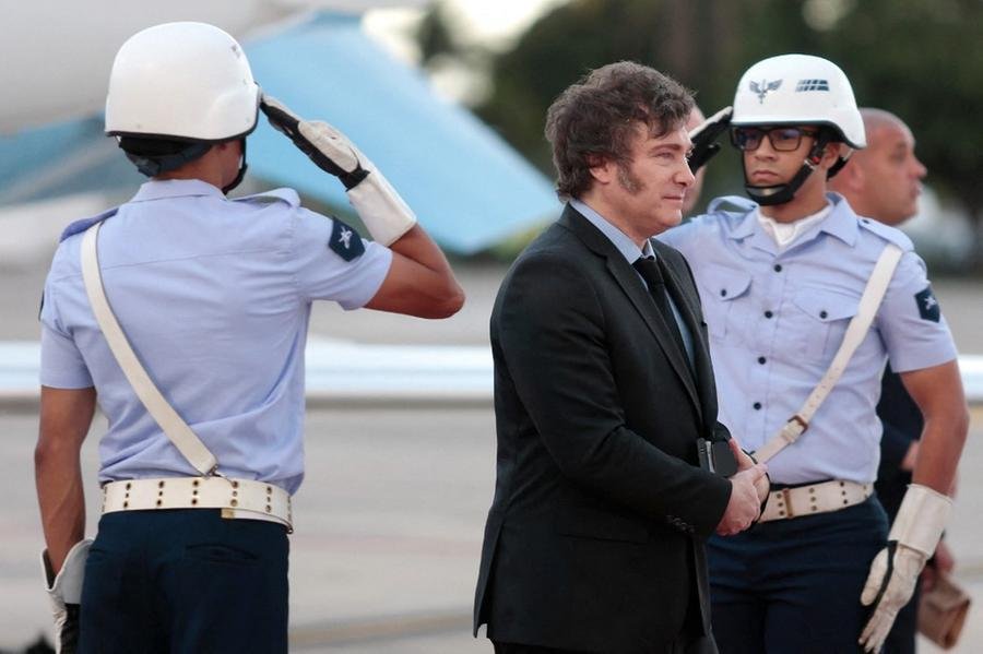 Milei est&aacute; no Rio de Janeiro para participar da c&uacute;pula do G20