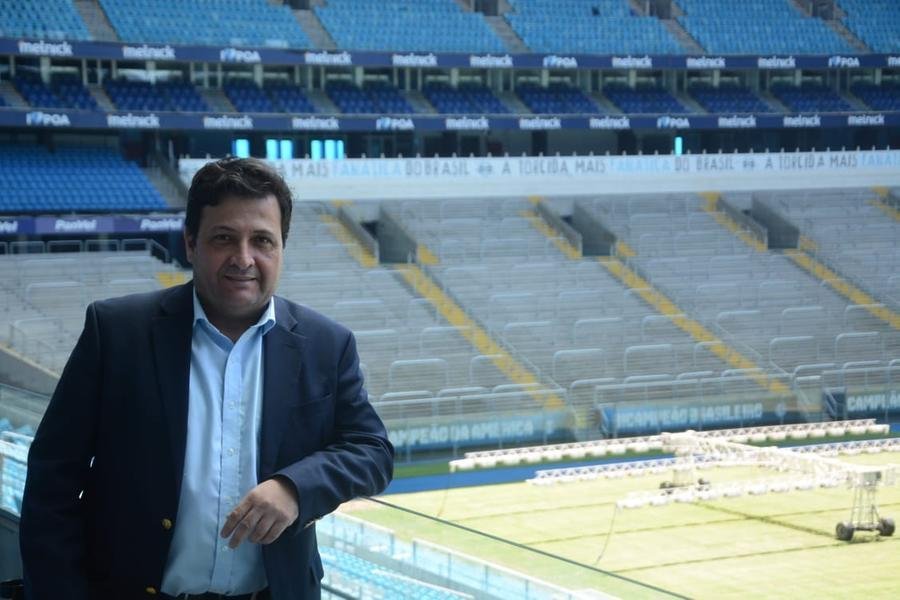 Presidente do Gr&ecirc;mio, Alberto Guerra, na Arena