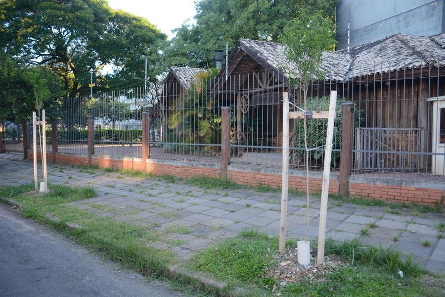 Abertura de canteiros em cal&ccedil;adas antes totalmente cobertas ocorre em vias como a rua Vereador Dilamar Machado, no bairro Cidade Baixa