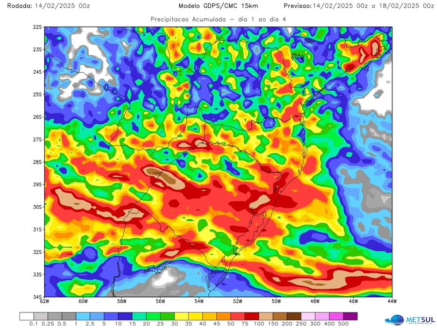Modelos meteorol&oacute;gicos indicam grandes volumes de chuva