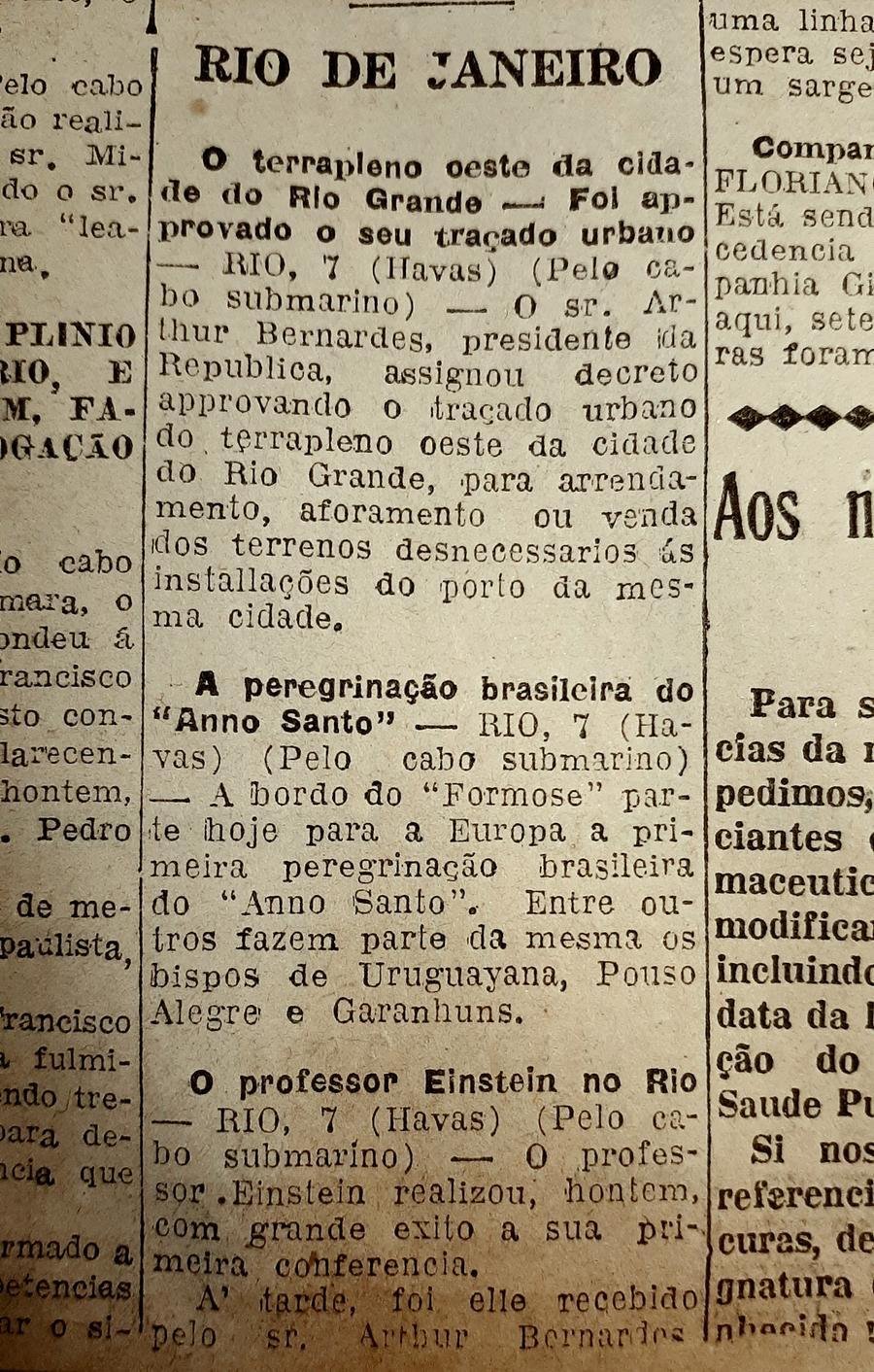A visita do f&iacute;sico alem&atilde;o Albert Einstein ao Brasil em 1925 marcou a hist&oacute;ria da ci&ecirc;ncia nacional. Quase um s&eacute;culo depois, no entanto, livro do pesquisador Ze'ev Rosenkranz revelou as opini&otilde;es sinceras do famoso cientista escritas em seu di&aacute;rio de viagem. Einstein, comentando a sua visita, chama os brasileiros de "macacos", al&eacute;m de usar de outras express&otilde;es depreciativas para se referir aos sul-americanos em geral