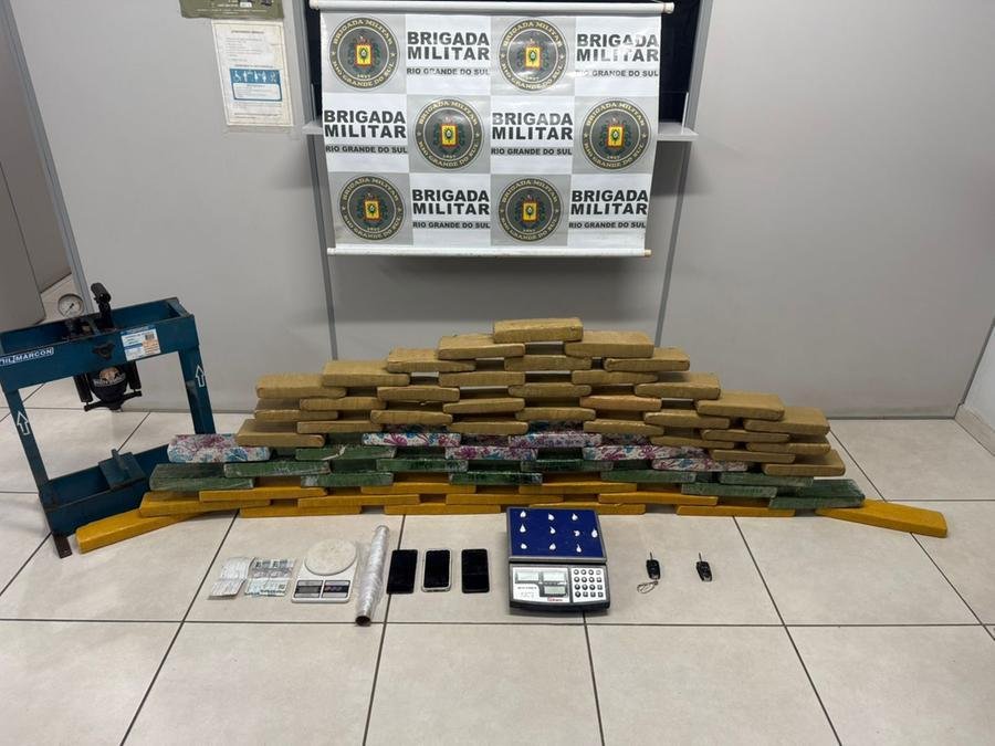 Brigada Militar prendeu traficante com quase 50 quilos de maconha