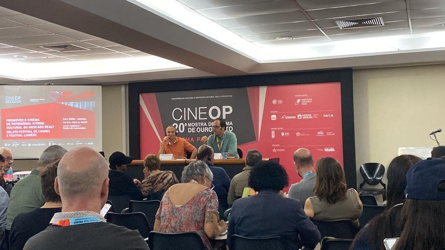 Mesa internacional &ldquo;Promover o Cinema de Patrim&ocirc;nio: Vitrine Cultural ou Mercado Real&rdquo;, conduzida por G&eacute;rald Duchaussoy,