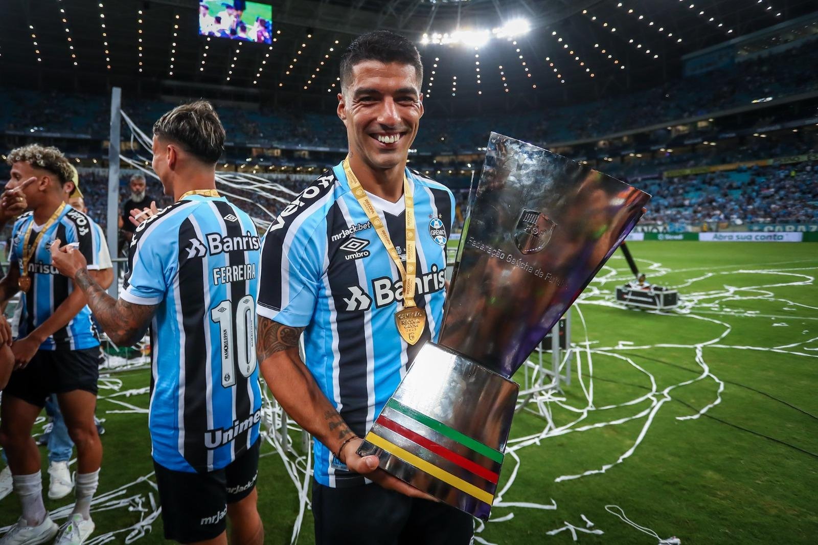 Su&aacute;rez foi campe&atilde;o da Recopa Ga&uacute;cha em 2023
