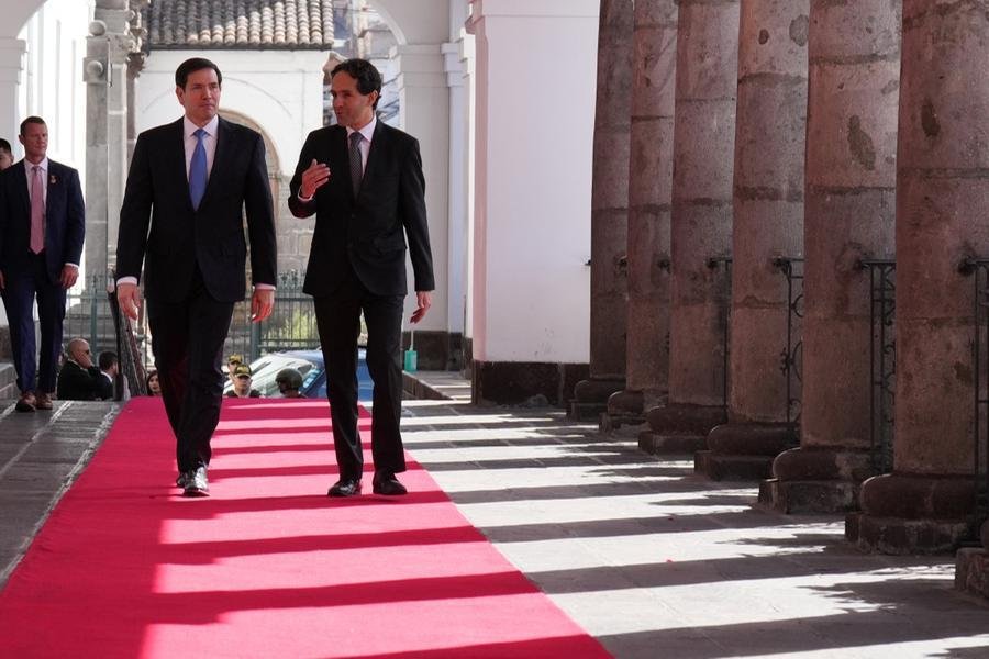 Rubio se re&uacute;ne com Noboa para refor&ccedil;ar coopera&ccedil;&atilde;o EUA-Equador em seguran&ccedil;a