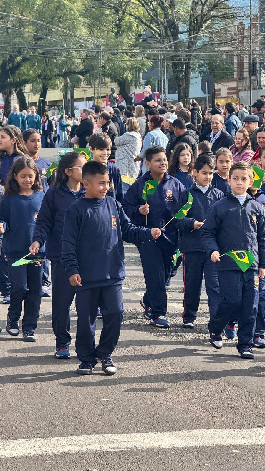 Estudantes de Erechim levaram a bandeira do Brasil no desfile da Independ&ecirc;ncia