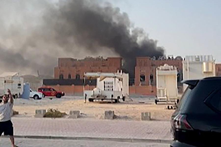 V&iacute;deo mostra inc&ecirc;ndio em local atingido de Doha