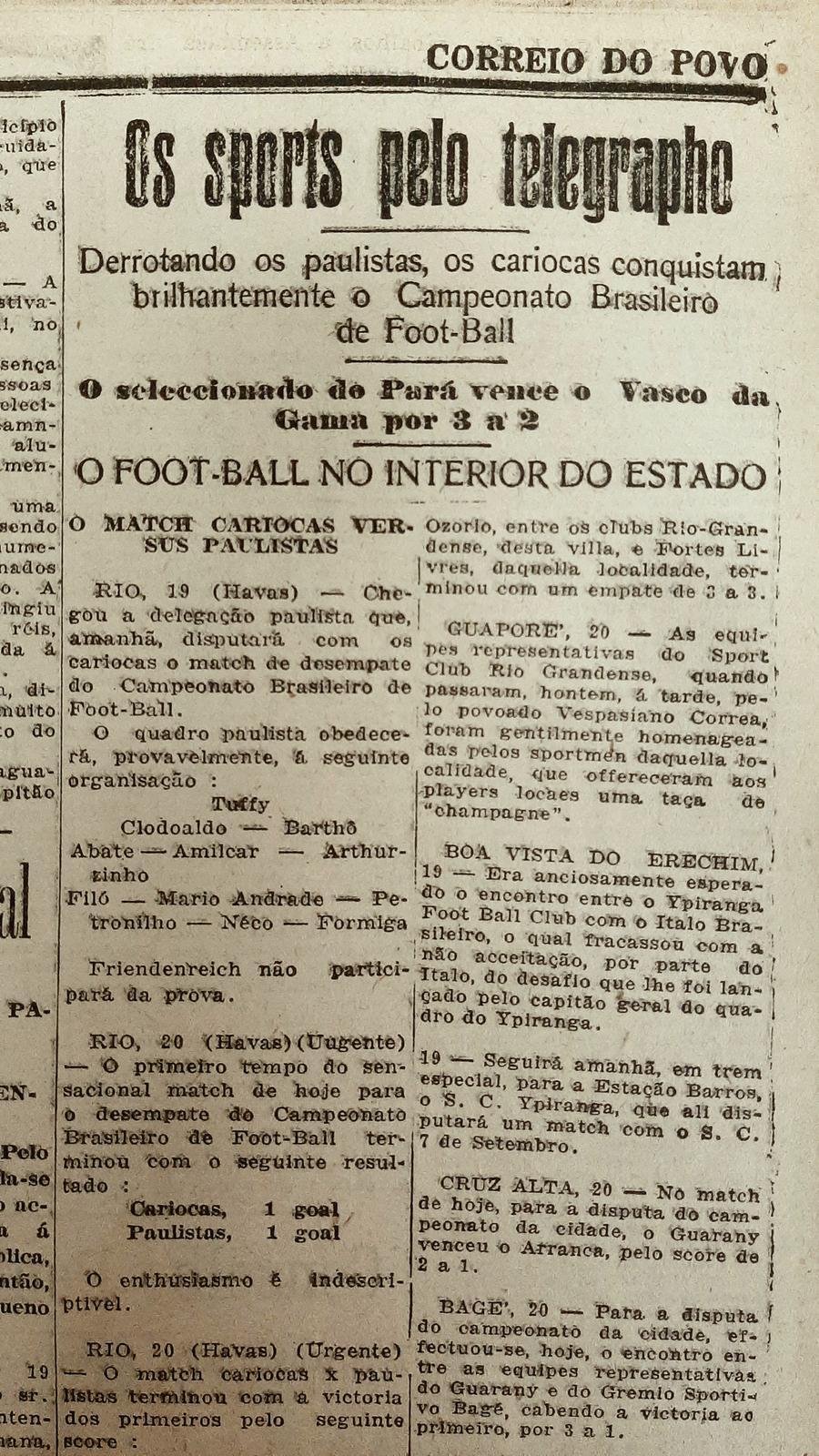 O Campeonato Brasileiro de "Foot-Ball" era disputado entre sele&ccedil;&otilde;es estaduais, formadas conforme o clube de atua&ccedil;&atilde;o dos jogadores, e n&atilde;o seu estado de origem. A edi&ccedil;&atilde;o de 1925 foi a quarta realizada; o ent&atilde;o Distrito Federal (Estado do Rio) conquistou seu segundo t&iacute;tulo, igualando-se a S&atilde;o Paulo, e Bahia e Par&aacute; ficaram na 3&ordf; e 4&ordf; posi&ccedil;&atilde;o, respectivamente