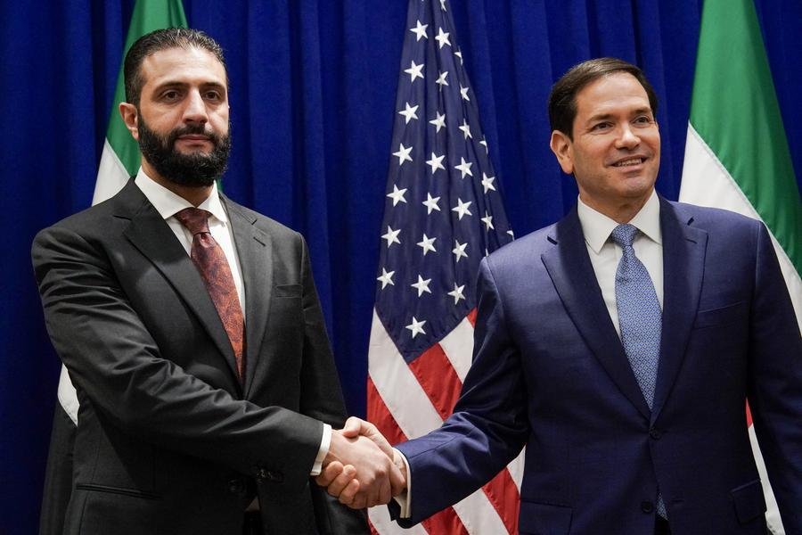 Marco Rubio e presidente s&iacute;rio, Ahmed al Sharaa, estiveram reunidos nesta segunda-feira, 22, em Nova York