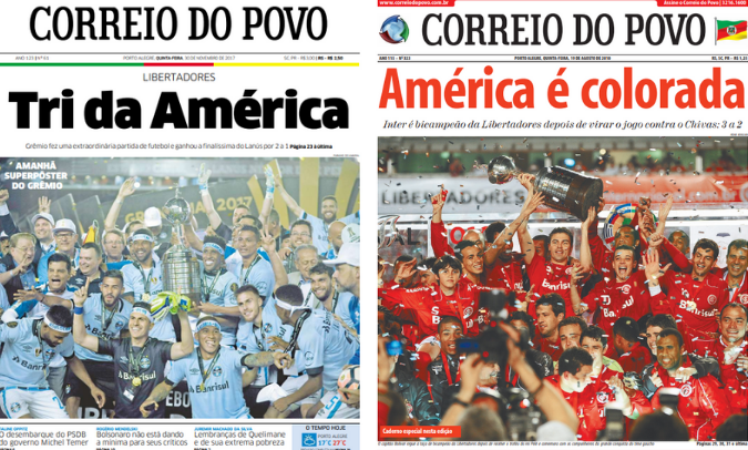 O Correio do Povo acompanhou as maiores gl&oacute;rias da Dupla Gre-Nal