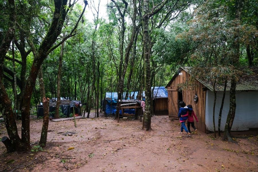 Local abriga 57 fam&iacute;lias da aldeia Tekoa Nhe'engatu, da etnia Mby&aacute; Guarani