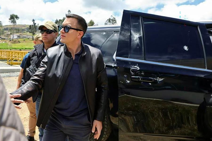 Presidente do Equador sai ileso de ataque a tiros contra seu ve&iacute;culo