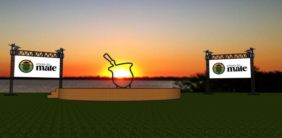 Palco de A Hora do Mate, evento com entrada gratuita, na Orla do Gua&iacute;ba, das 11h ao p&ocirc;r do sol, neste s&aacute;bado, 11 de outubro
