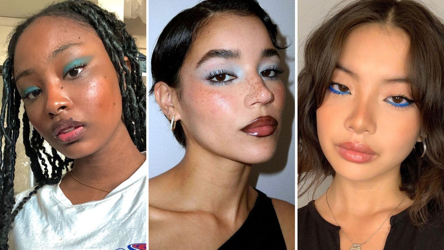 Com refer&ecirc;ncias que v&atilde;o do retr&ocirc; ao contempor&acirc;neo, o azul aparece como aposta vers&aacute;til para visuais cheios de personalidade