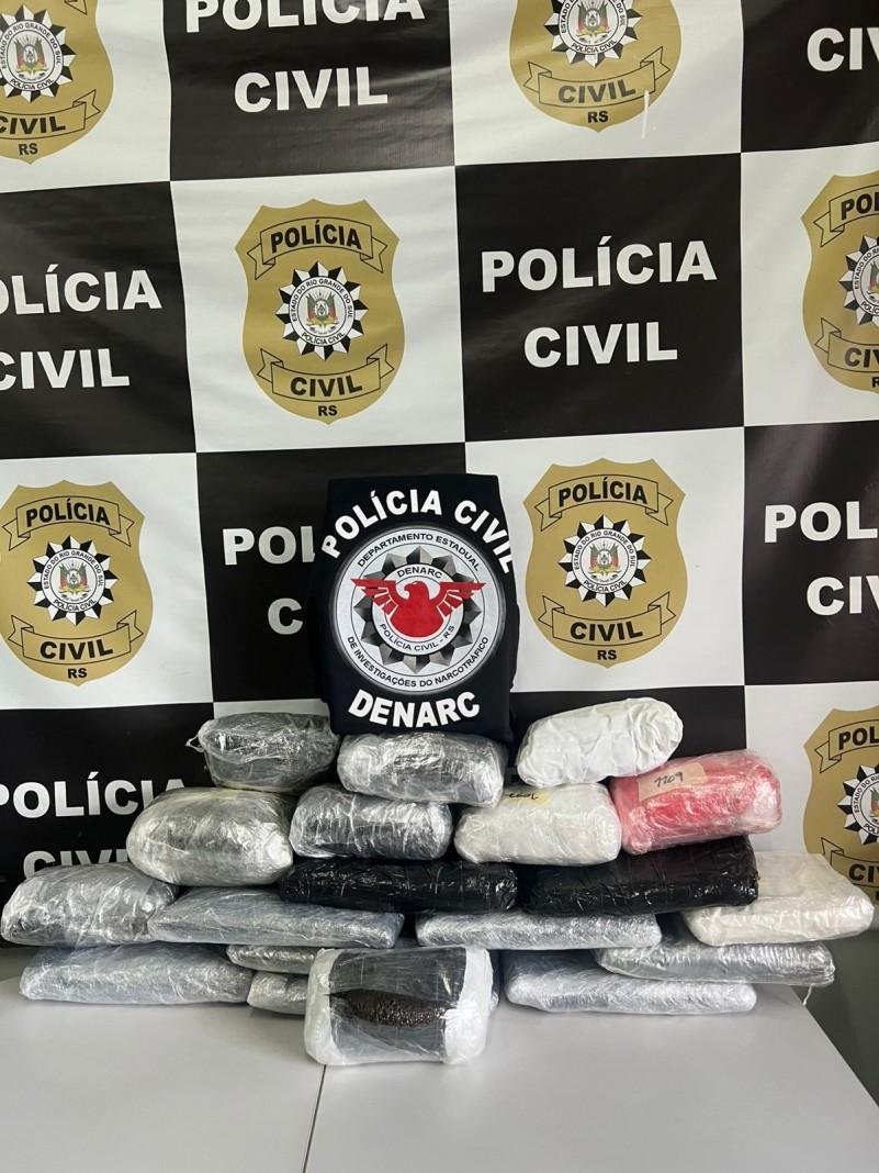 Segundo o Delegado Ewerton de Melo Sousa, essa foi a maior apreens&atilde;o de haxixe j&aacute; registrada pela Pol&iacute;cia Civil do Rio Grande do Sul