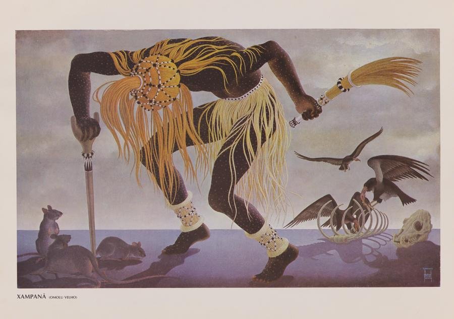 Xampan&atilde; Omolu velho, do artista Nelson Faedrich (1980), &eacute; uma das obras do acervo que comp&otilde;em a exposi&ccedil;&atilde;o