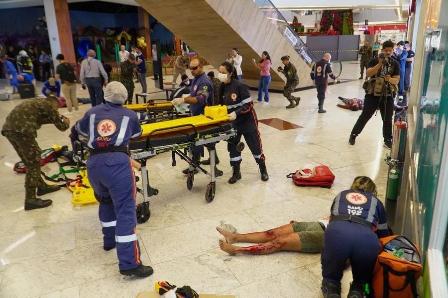 Simulado de explos&atilde;o com m&uacute;ltiplas v&iacute;timas foi realizado pelas for&ccedil;as de seguran&ccedil;a no shopping Gr&atilde;o-Par&aacute;, em Bel&eacute;m