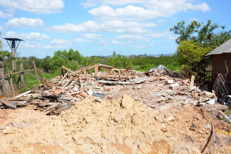 Casa destru&iacute;da em Eldorado do Sul