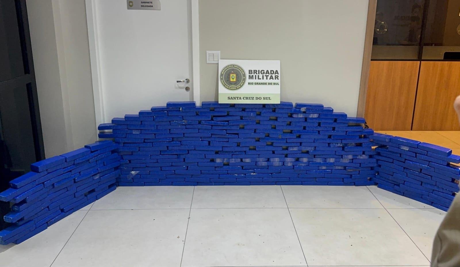 Brigada Militar apreendeu aproximadamente 183kg de maconha com a dupla