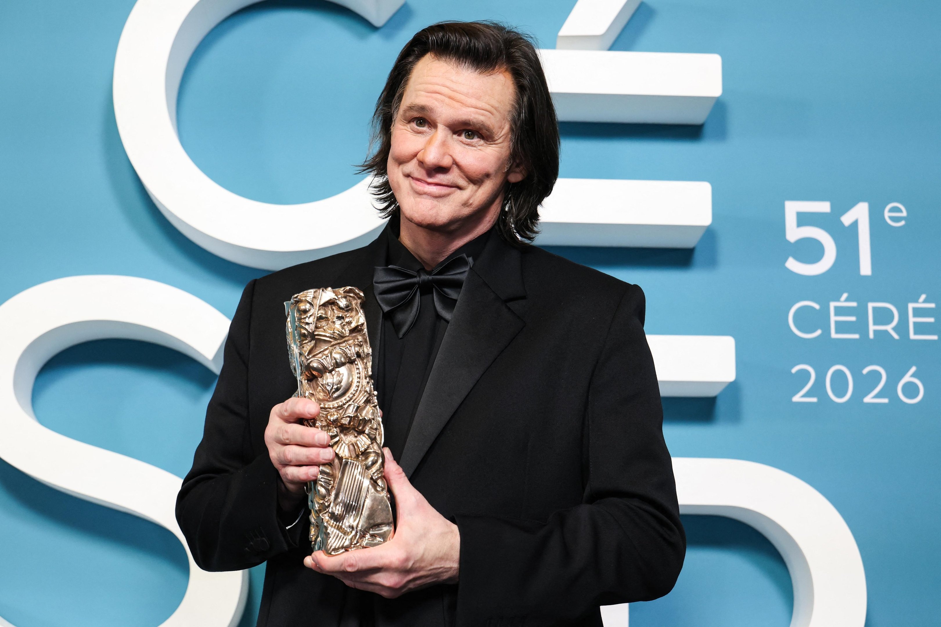 Jim Carrey recebeu um pr&ecirc;mio C&eacute;sar honor&aacute;rio