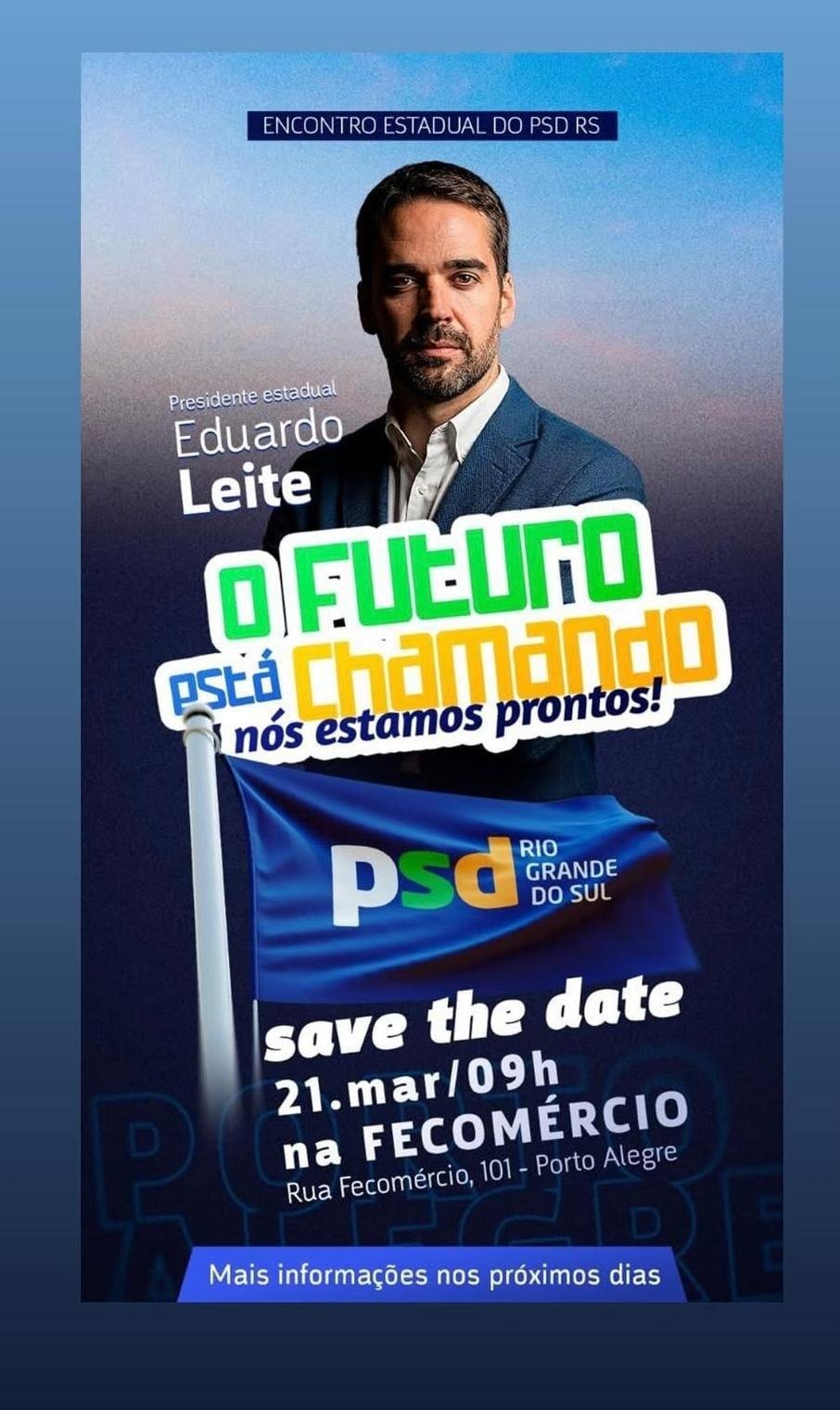 Convite para o encontro estadual do PSD / Reprodu&ccedil;&atilde;o / CP