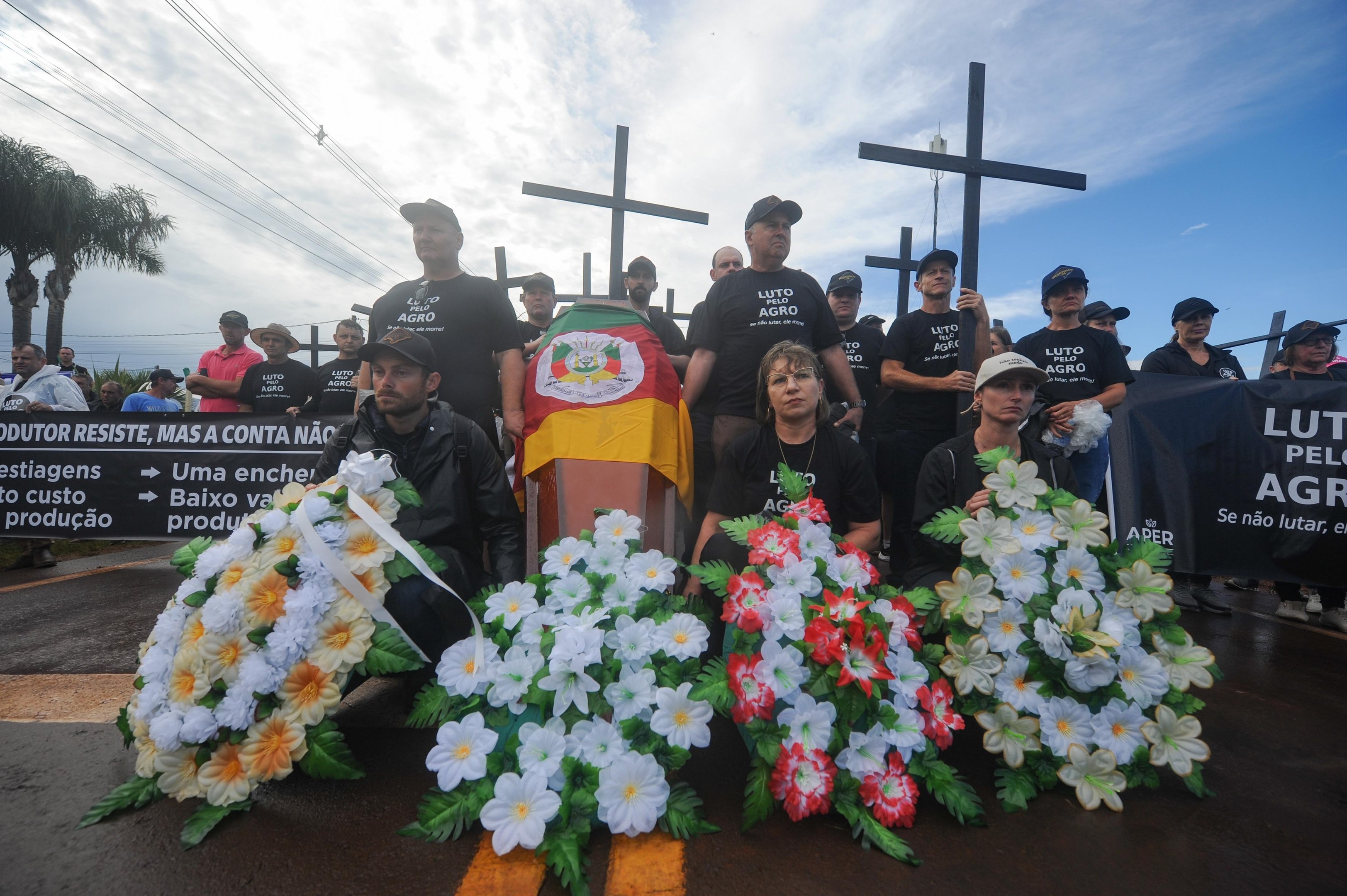 Protesto reivindicou uma ampla securitiza&ccedil;&atilde;o para os agricultores que perderam safras para o clima