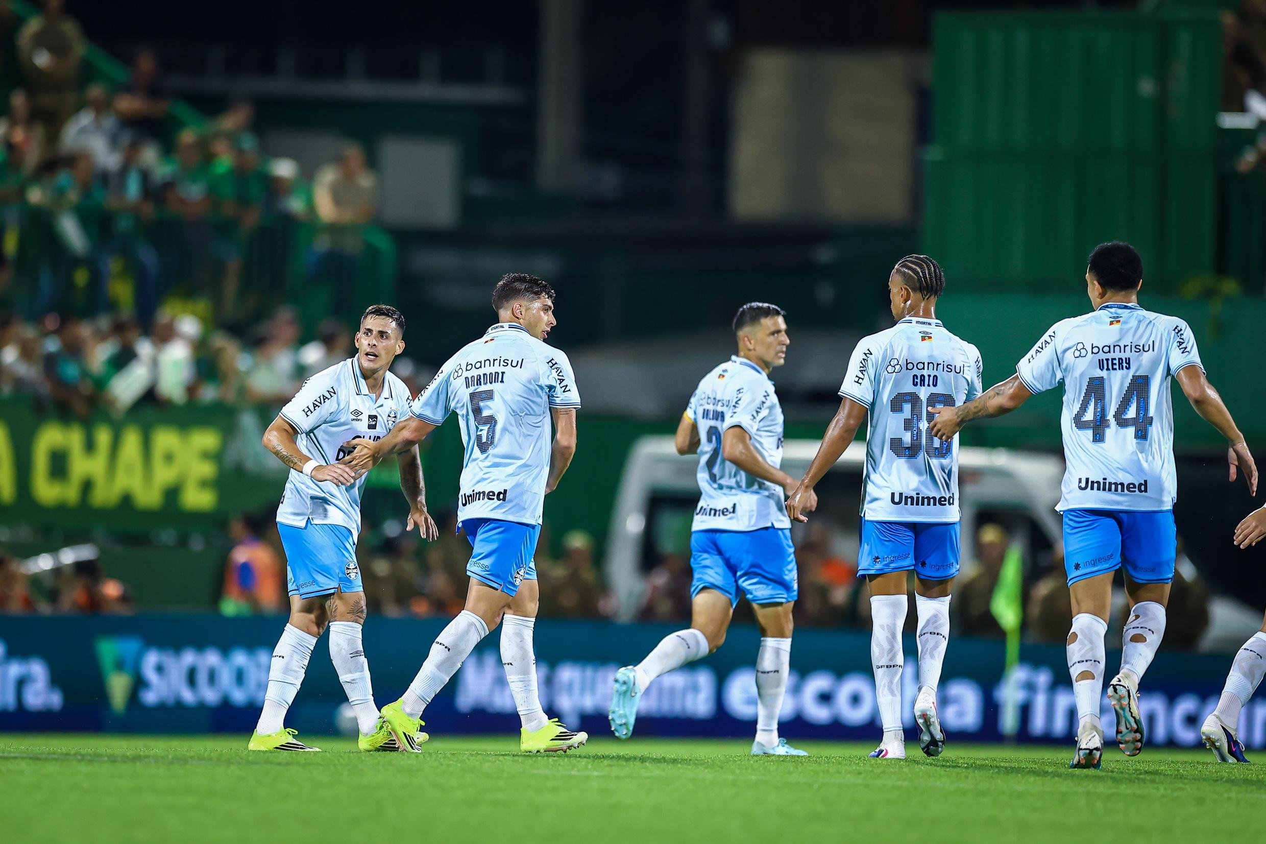 Jogadores comemoram o gol marcado por Nardoni