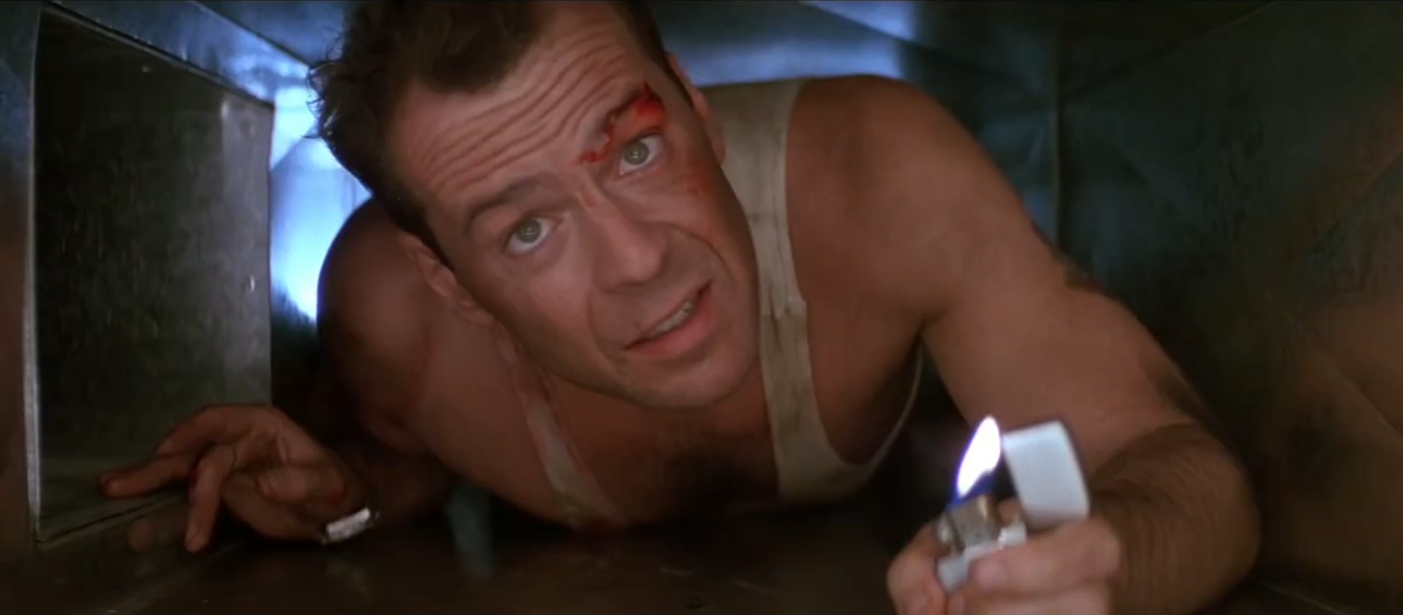 Ator Bruce Willis em "Duro de Matar", em 1988