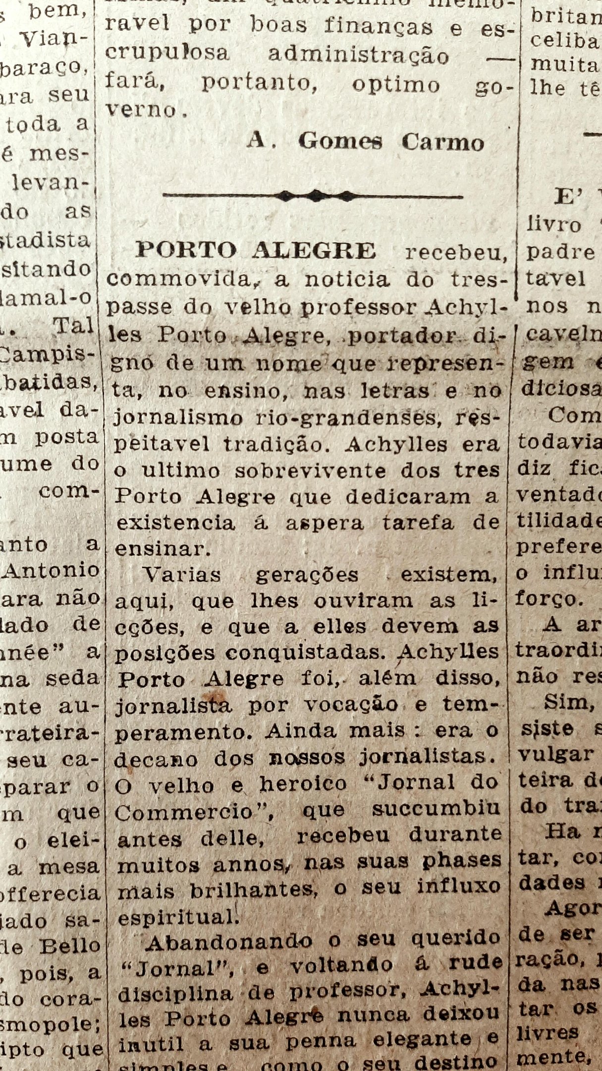 O intelectual foi um dos mais representativos cronistas ga&uacute;chos da virada do s&eacute;culo XIX para o XX