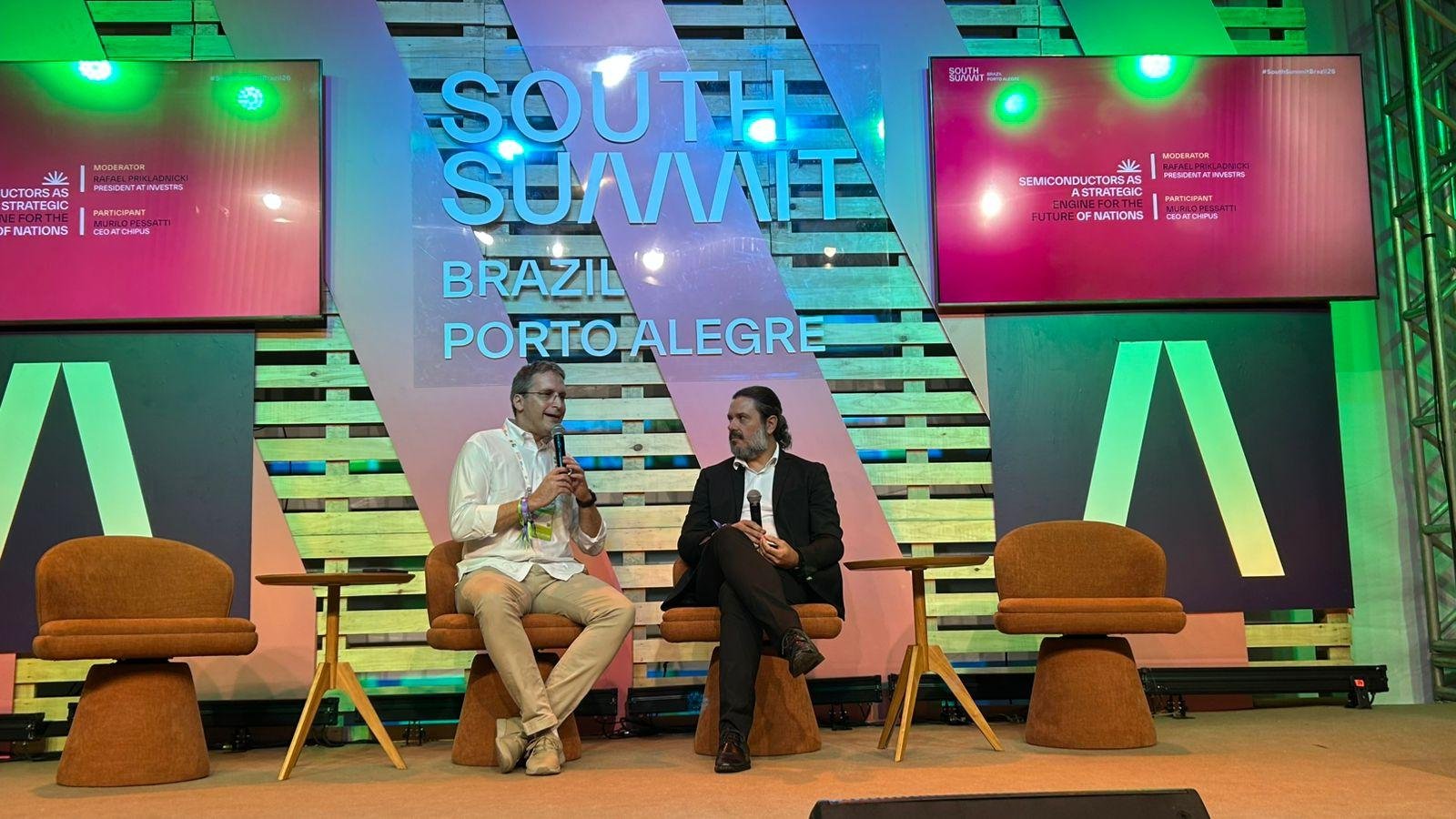 Discuss&atilde;o sobre semicondutores reuniu o presidente da Invest RS, Rafael Prikladnicki, e o CEO da Chipus Microeletr&ocirc;nica, Murilo Pessatti