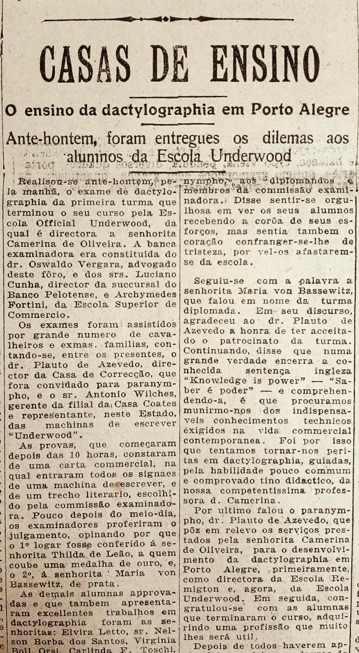 Em um mundo pr&eacute;-digital, o conhecimento das t&eacute;cnicas de escrita mec&acirc;nica se mostravam diferencial no universo do trabalho