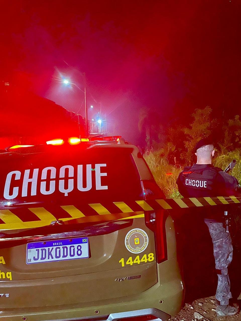 Efetivo do 4&ordf;&nbsp;BPChq ap&oacute;s confronto com traficantes no primeiro dia de a&ccedil;&otilde;es em Taquara