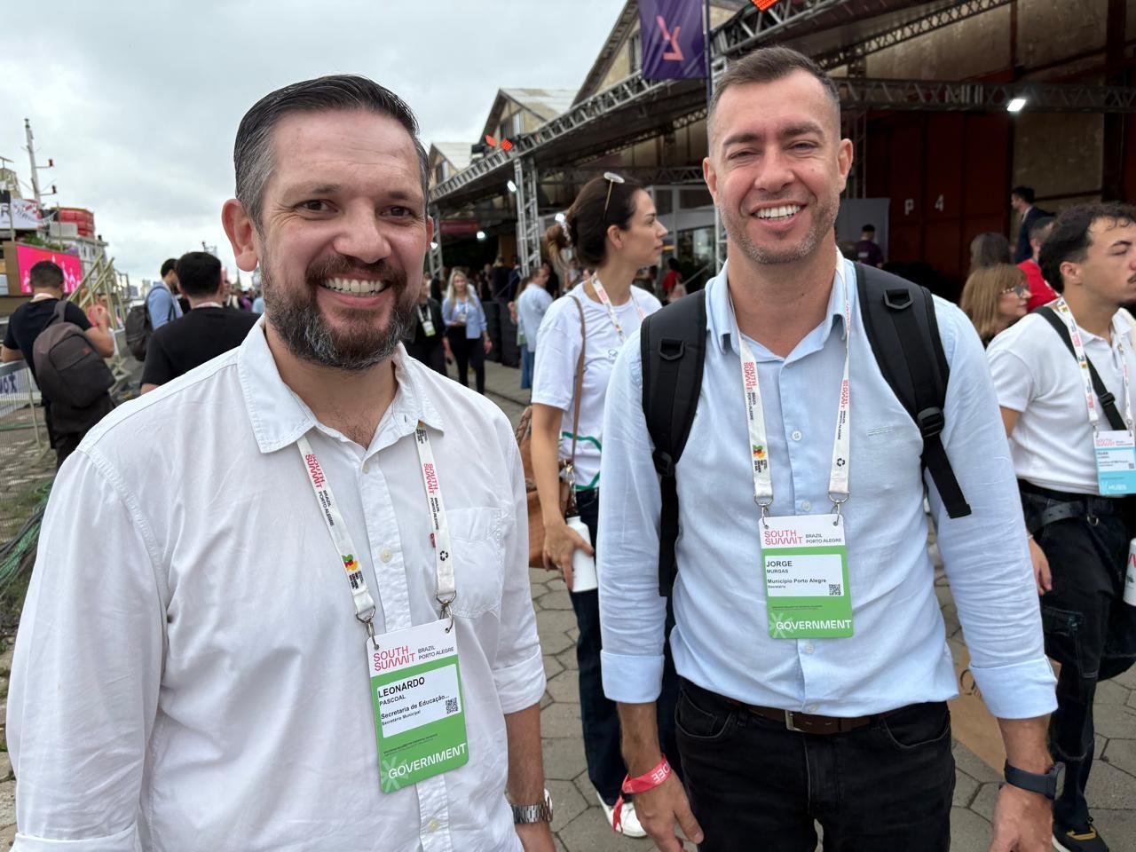 Leonardo Pascoal e Jorge Murgas assistiram a v&aacute;rias palestras no South Summit Brazil, no Cais Mau&aacute;
