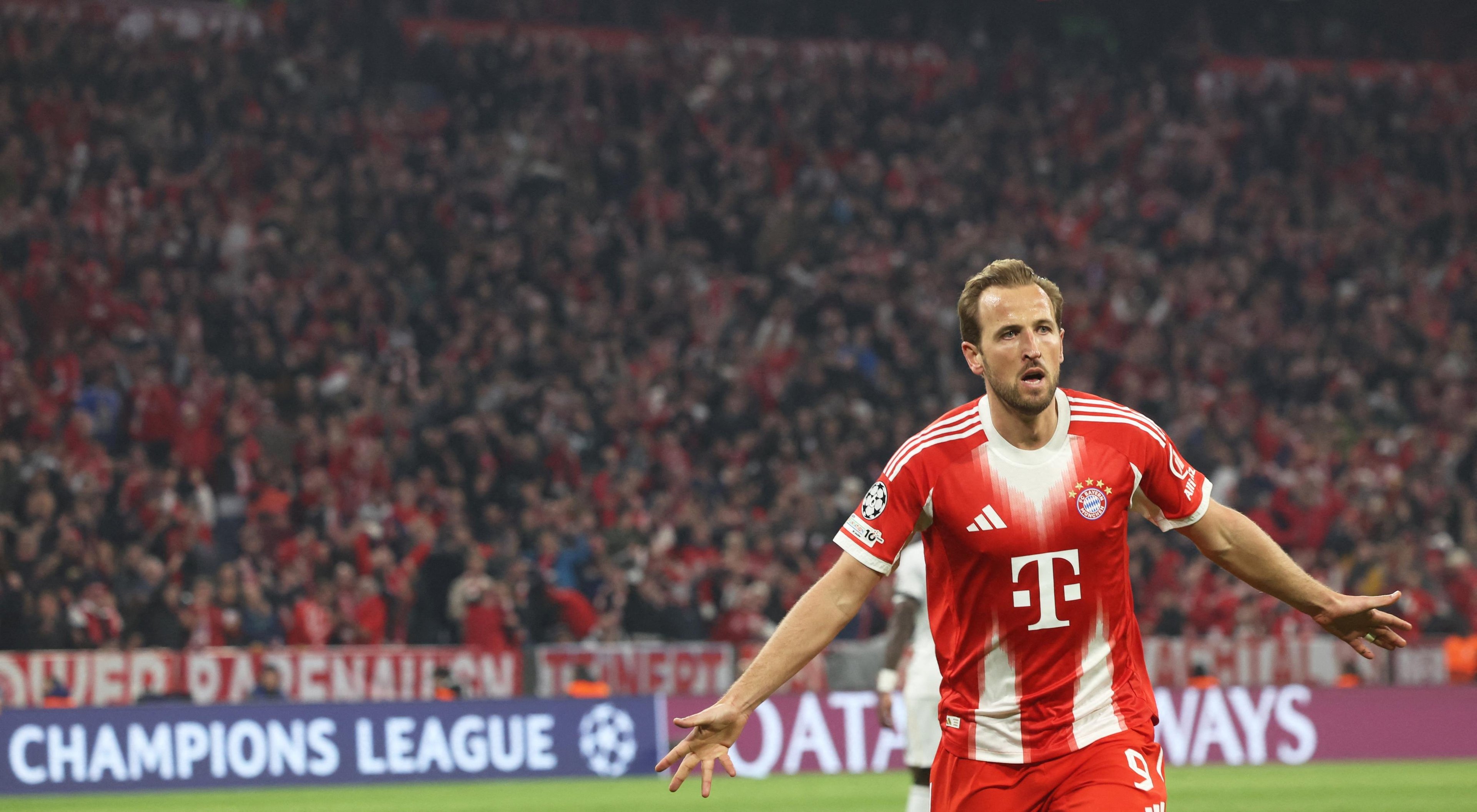 Harry Kane fez o segundo gol do Bayern contra o Real