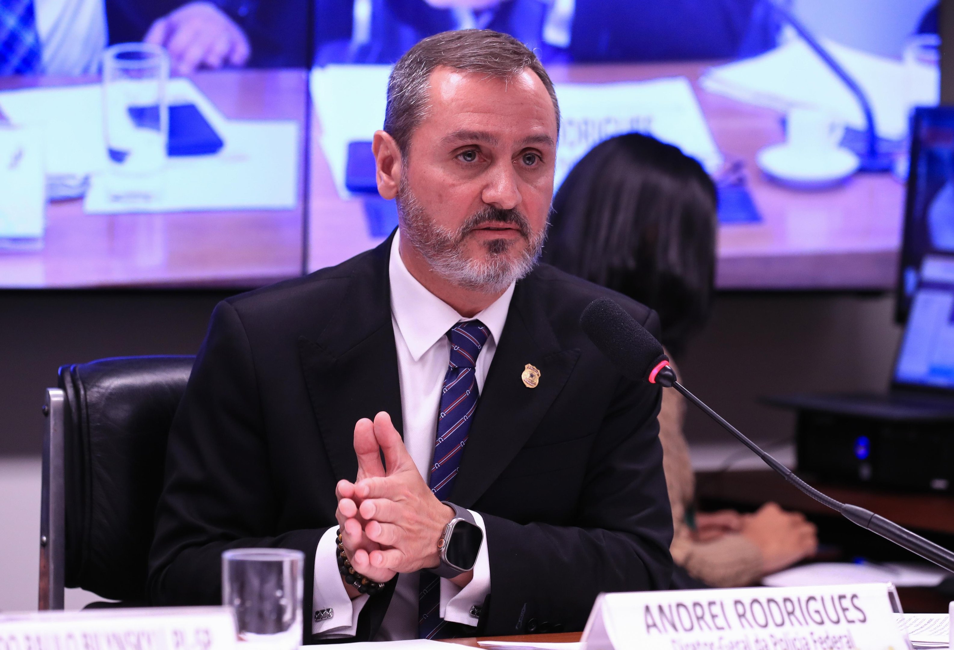Diretor-geral da PF,  Andrei Rodrigues,  durante audi&ecirc;ncia na Comiss&atilde;o de Seguran&ccedil;a da C&acirc;mara