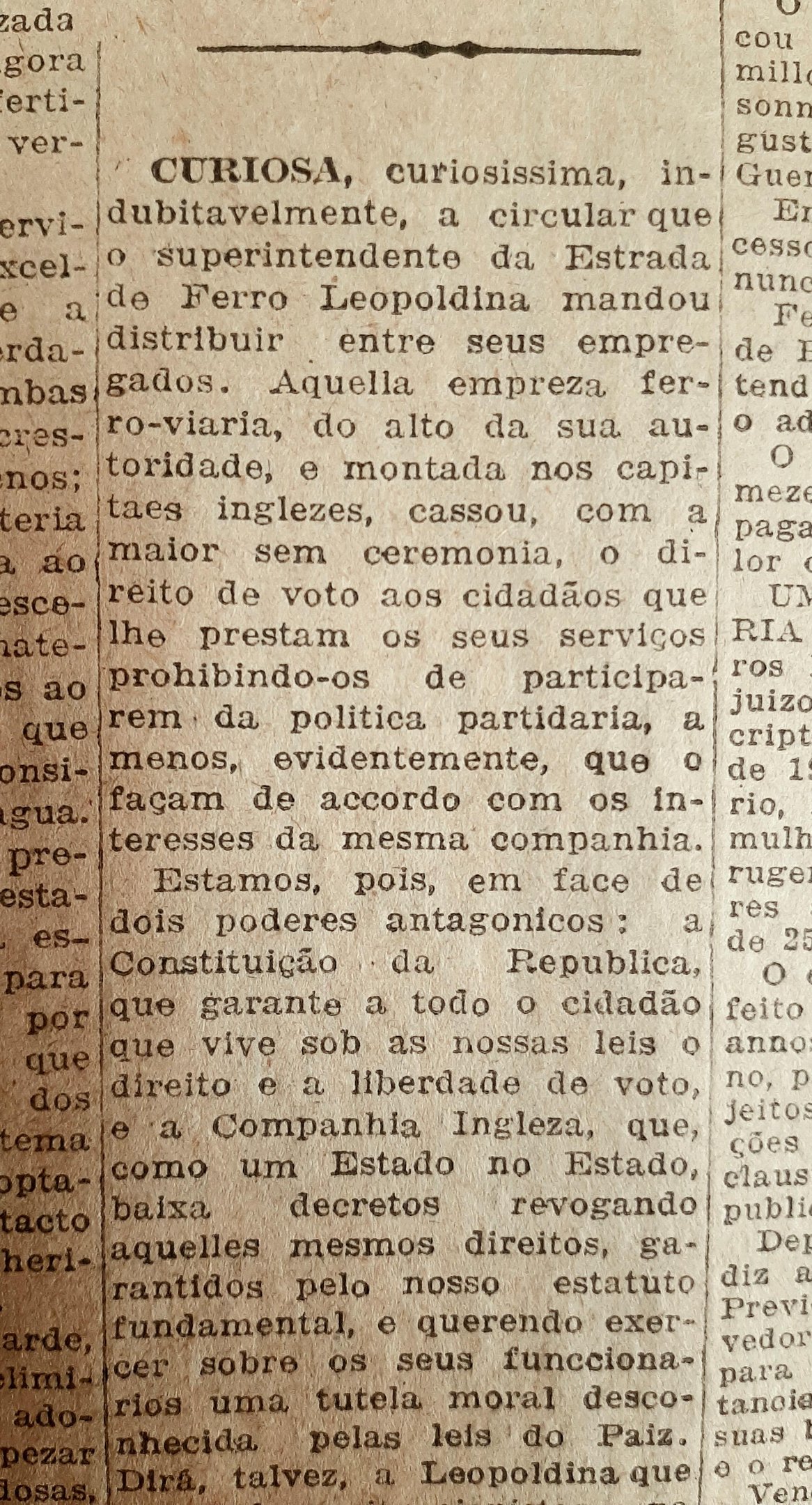 O voto sob coer&ccedil;&atilde;o (econ&ocirc;mica, social, f&iacute;sica e de tantas outras formas) marcou a pol&iacute;tica brasileira durante a Rep&uacute;blica Velha (1889-1930)