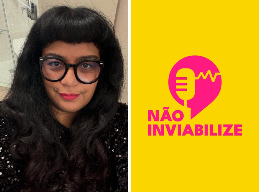 O podcast "N&atilde;o Inviabilize" &eacute; apresenta por D&eacute;ia Freitas