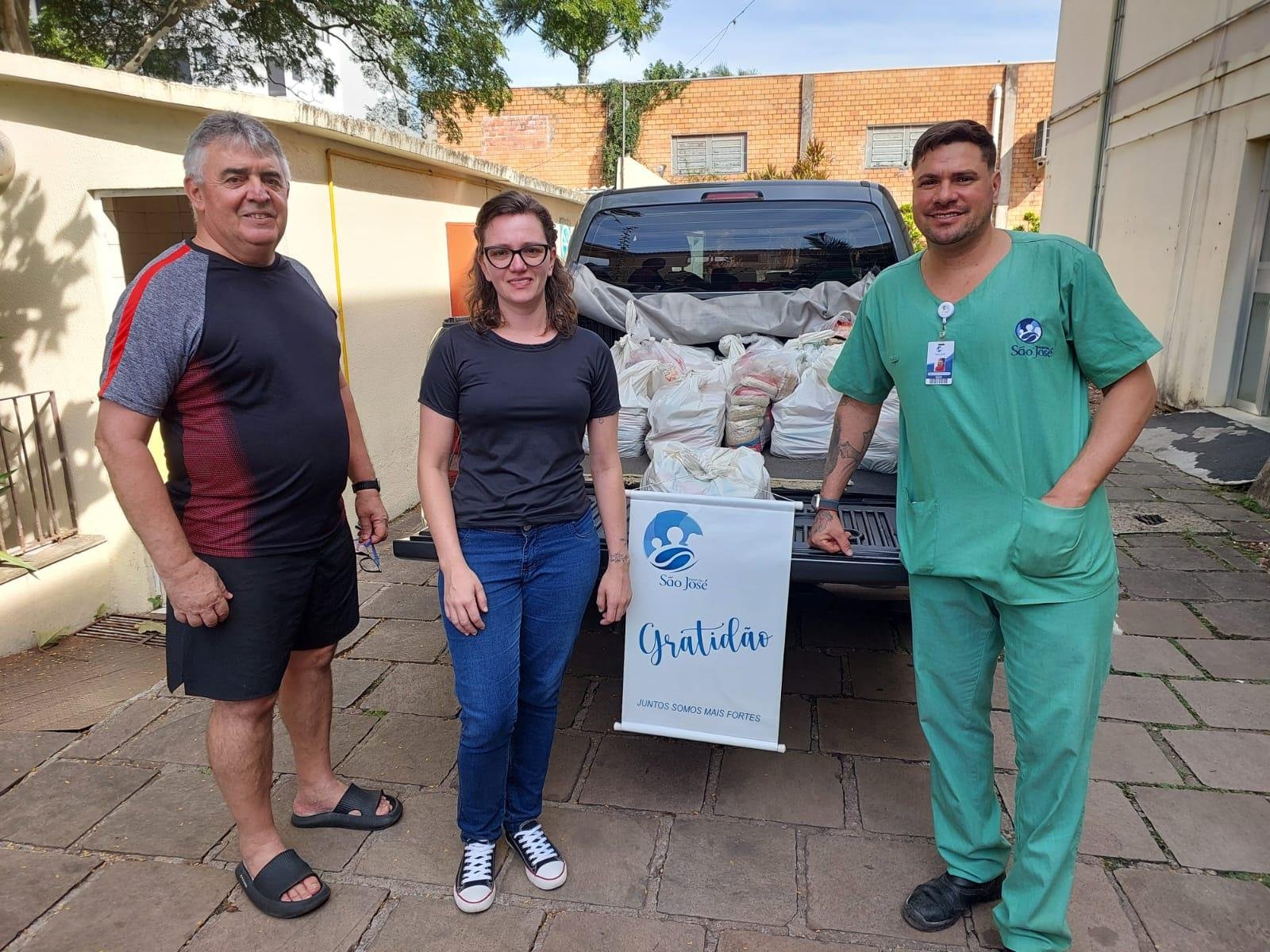 As doa&ccedil;&otilde;es foram destinadas ao Comit&ecirc; de Combate &agrave; Fome do munic&iacute;pio, que j&aacute; repassou uma parte para o Hospital S&atilde;o Jos&eacute;