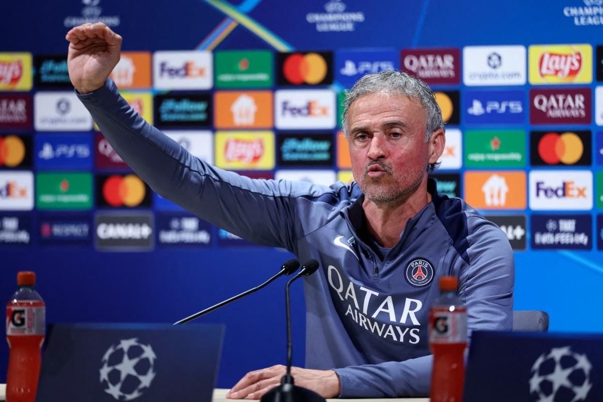 Luis Enrique, treinador do PSG, que defende o t&iacute;tulo da Liga dos Campe&otilde;es