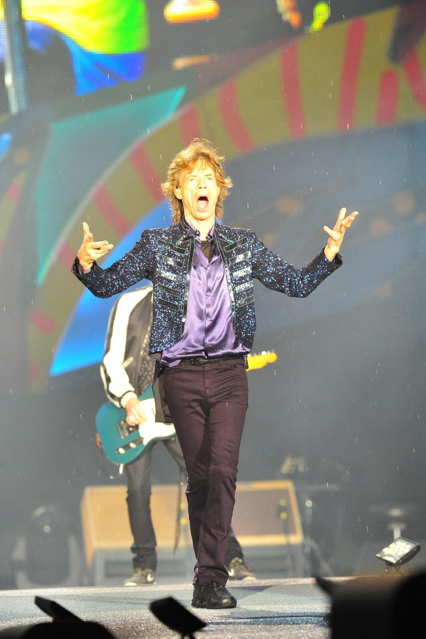Cantor Mick Jagger em show da banda Rolling Stones realizado em Porto Alegre