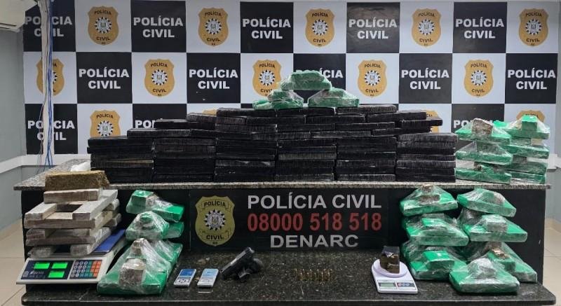Apreens&atilde;o de armas, drogas, balan&ccedil;as e celulares ocorreu em uma casa na Vila Elza, em Viam&atilde;o