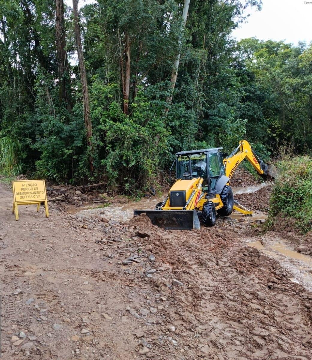 A chuva danificou estradas na zona rural de Faxinal do Soturno