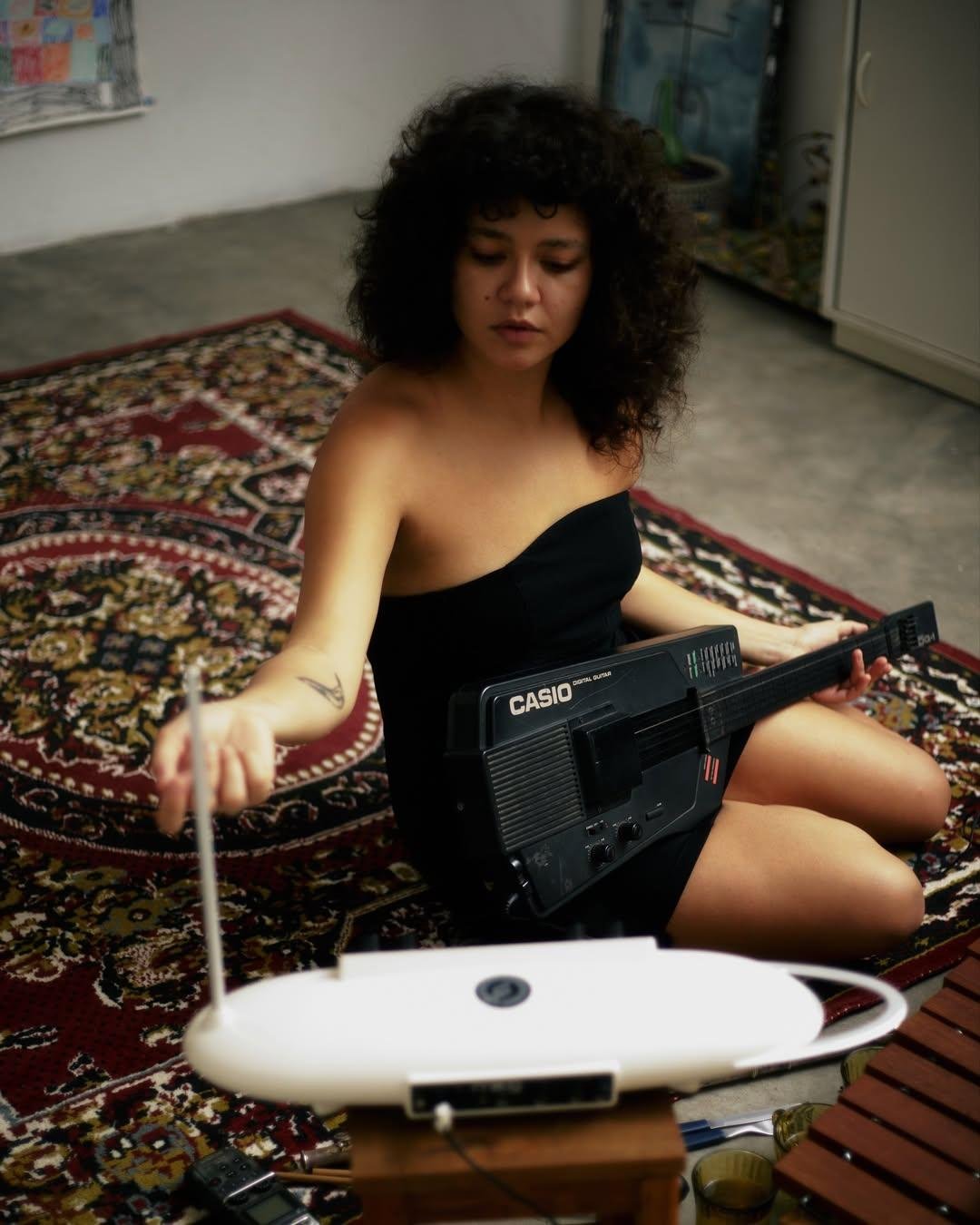 Grisa &eacute; mestranda em Artes Visuais e Composi&ccedil;&atilde;o Musical na UFJF, onde investiga rela&ccedil;&otilde;es entre som, imagem e espa&ccedil;o