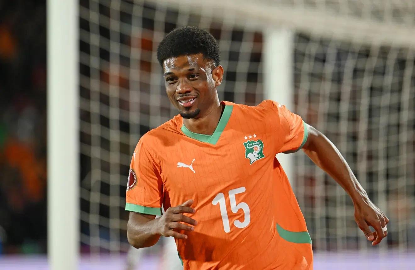 Amad Diallo, atacante do Manchester United, &eacute; um dos destaques do ataque da Costa do Marfim