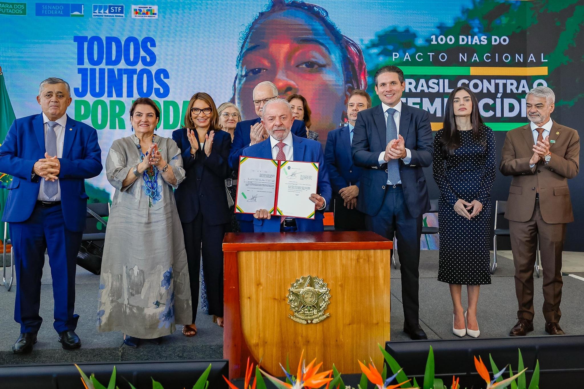 Pacote foi assinado na cerim&ocirc;nia de 100 dias do Pacto Nacional Brasil Contra o Feminic&iacute;dio, no Pal&aacute;cio do Planalto