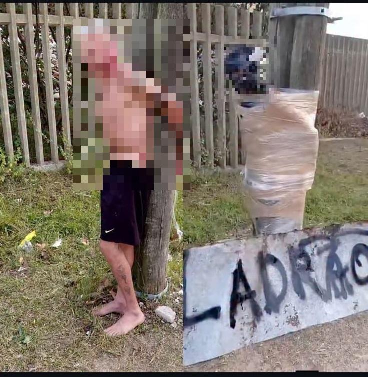Homem foi amarrado, agredido e teve o rosto pintado