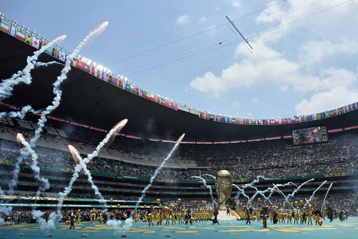 Show de abertura da Copa do Mundo no Est&aacute;dio Azteca, na Cidade do M&eacute;xico